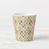 CRAZY QUILT Latte Tasse + Text / Rosa (Vorderseite)