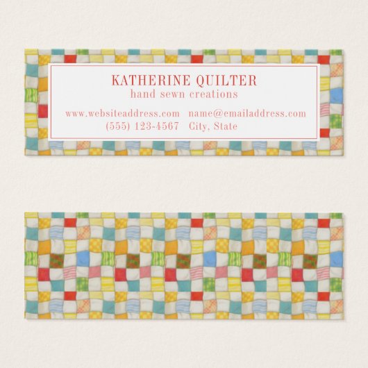 CRAZY QUILT Mini-Visitenkarte (Vorne & Hinten)