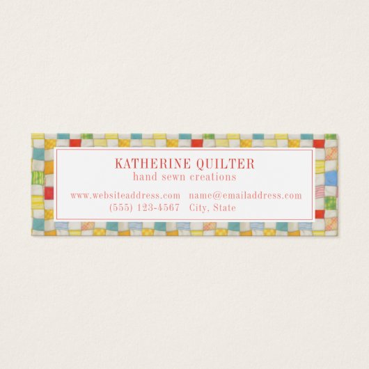 CRAZY QUILT Mini-Visitenkarte (Vorderseite)