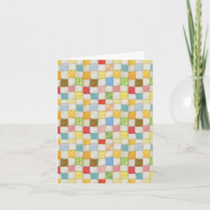 CRAZY QUILT Note Card Karte