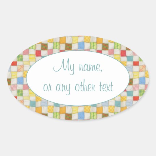 CRAZY QUILT Oval Matte Stickers (Vorderseite)