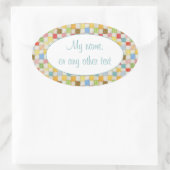 CRAZY QUILT Oval Matte Stickers (Tasche)