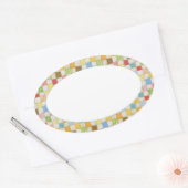CRAZY QUILT Oval Matte Stickers (Umschlag)