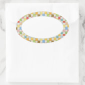 CRAZY QUILT Oval Matte Stickers (Tasche)