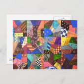 Crazy Quilt Patchwork Quilt Abstrakt Art Geometric Postkarte (Vorne/Hinten)