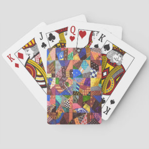 Crazy Quilt Patchwork Quilt Abstrakt Art Geometric Spielkarten