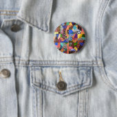 Crazy Quilt Patchwork-Quilt Abstrakte Kunst Geomet Button (Beispiel)