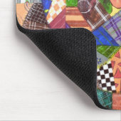 Crazy Quilt Patchwork-Quilt Abstrakte Kunst Geomet Mousepad (Ecke)