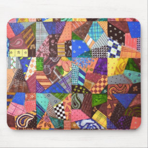 Crazy Quilt Patchwork-Quilt Abstrakte Kunst Geomet Mousepad