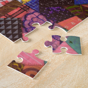 Crazy Quilt Patchwork-Quilt Abstrakte Kunst Geomet Puzzle