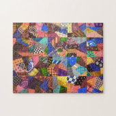 Crazy Quilt Patchwork-Quilt Abstrakte Kunst Geomet Puzzle (Horizontal)