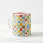 CRAZY QUILT Pink Zwei-Tonen-Tasse Zweifarbige Tasse (Vorderseite Links)
