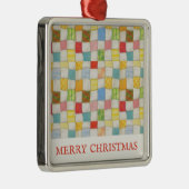 CRAZY QUILT Premium Square Ornament + Text Aus Metall (Rechts)
