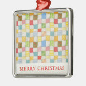 CRAZY QUILT Premium Square Ornament + Text Aus Metall (Links)
