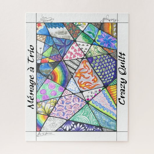Crazy Quilt Puzzle mit Kunst von Menage a Trio (Vertikal)