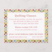 CRAZY QUILT "Quilting Classes" Postkarte / Geschäf (Vorderseite)