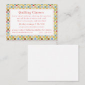 CRAZY QUILT "Quilting Classes" Visitenkarte Mitteilungskarte (Vorne/Hinten)