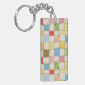 CRAZY QUILT Rectangle Acrylic Schlüsselanhänger (Vorderseite links)
