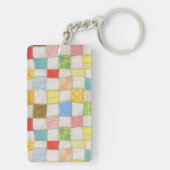 CRAZY QUILT Rectangle Acrylic Schlüsselanhänger (Rückseite)