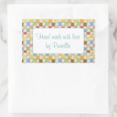 CRAZY QUILT Rectangle "Hand Made Stickers" Rechteckiger Aufkleber (Tasche)