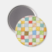 CRAZY QUILT Round Magnet (Vorderseite/Rückseite)