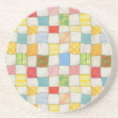 CRAZY QUILT Round Sandstone Untersetzer (Vorne)