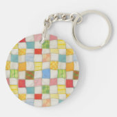 CRAZY QUILT Runder Acrylic Schlüsselanhänger (Rückseite)