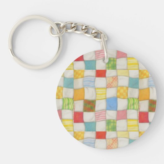 CRAZY QUILT Runder Acrylic Schlüsselanhänger (Vorderseite)