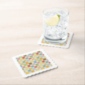 CRAZY QUILT Scalloped Square Untersetzer Weiß (Vor Ort)