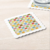 CRAZY QUILT Scalloped Square Untersetzer Weiß (angewinkelt)
