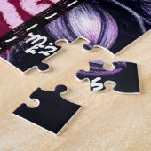 Crazy Quilt Schwarz Kirsche Blumenmuster  Puzzle (Seite)
