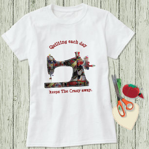 Crazy Quilt Sewing Spaß T - Shirt