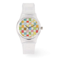 CRAZY QUILT Silicone Strahl White Watch