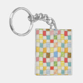 CRAZY QUILT Square Acrylic Schlüsselanhänger (Vorderseite links)