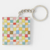 CRAZY QUILT Square Acrylic Schlüsselanhänger (Rückseite)