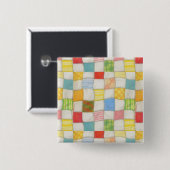 CRAZY QUILT Square Button (Vorne & Hinten)