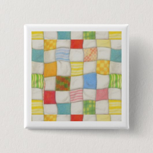 CRAZY QUILT Square Button Button - Weiß (Vorderseite)