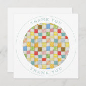 CRAZY QUILT Square Flat Danke Karte (Vorne/Hinten)