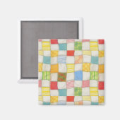 CRAZY QUILT Square Magnet (Vorderseite/Rückseite)