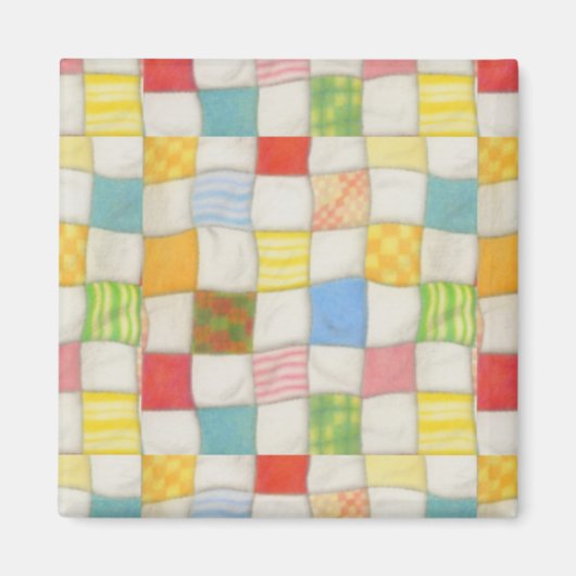 CRAZY QUILT Square Magnet (Vorne)