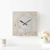 Crazy Quilt Stickerei Design Wall Clock Quadratische Wanduhr (Zuhause)