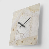 Crazy Quilt Stickerei Design Wall Clock Quadratische Wanduhr (Winkel)