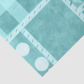 Crazy Quilt Teal Gingham Personalized Decoupage Seidenpapier (Detail)