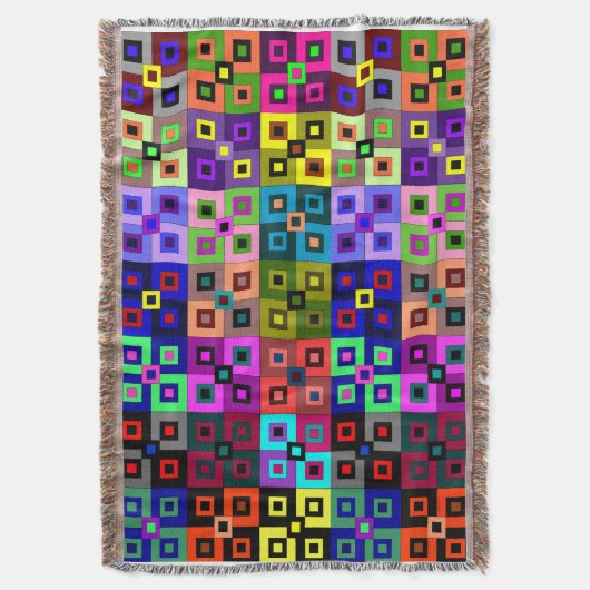 Crazy Quilt Throw Blanket Decke (Vorderseite Vertikal)