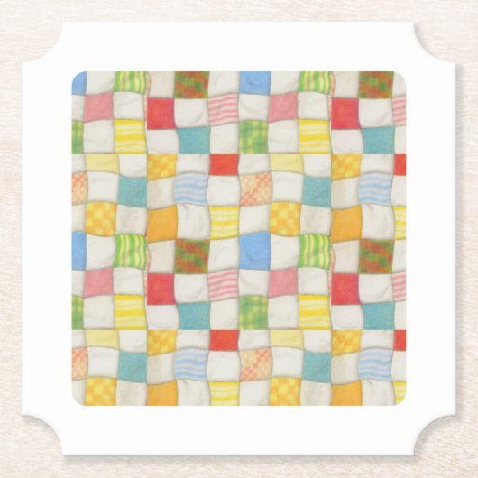CRAZY QUILT Ticket Paper Untersetzer White (Vorderseite)