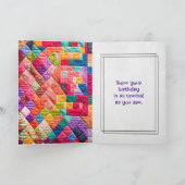 Crazy Quilt und Nadel zum Geburtstag Karte (Innenseite)