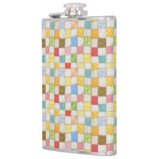 CRAZY QUILT Wrapped Flask Flachmann (Links)