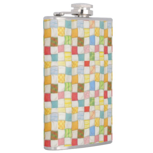 CRAZY QUILT Wrapped Flask Flachmann (Rechts)