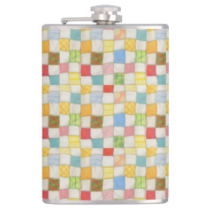 CRAZY QUILT Wrapped Flask Flachmann