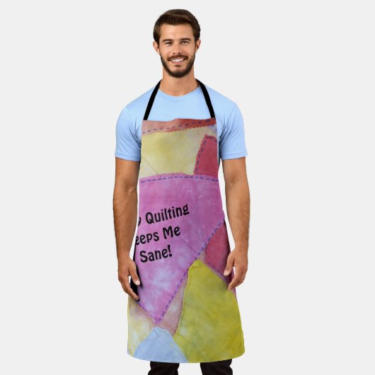 Crazy Quilting All-over Print Schürze (Getragen)